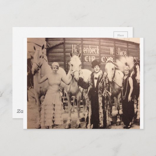Circus Performances und White Horses Postkarte (Vorne/Hinten)