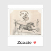 Circus Performer springen über eine große Schleife Aufkleber (Blatt)