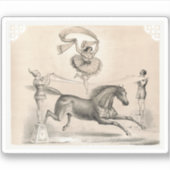 Circus Performer springen über eine große Schleife Aufkleber (Vorderseite)