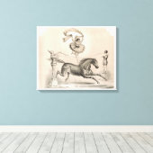 Circus Performer springen über eine große Schleife Leinwanddruck (Insitu (Holzboden))