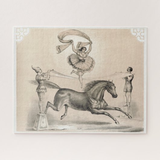 Circus Performer springen über eine große Schleife Puzzle (Horizontal)