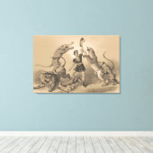 Circus Performer Stehend unter vicious Animals Leinwanddruck (Insitu (Holzboden))