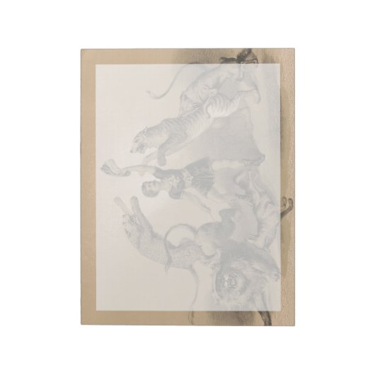 Circus Performer Stehend unter vicious Animals Notizblock (Rotiert)