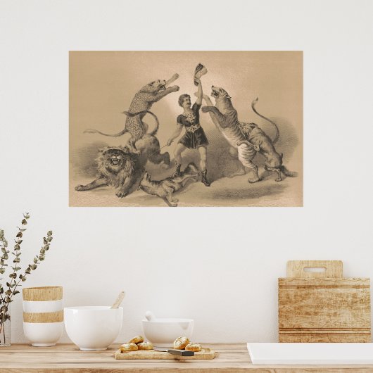 Circus Performer Stehend unter vicious Animals Poster (Küche)