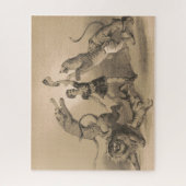 Circus Performer Stehend unter vicious Animals Puzzle (Vertikal)
