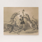 Circus Performer Stehend unter vicious Animals Puzzle (Horizontal)