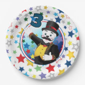 Circus Polar Bear Ringmaster Birthday Pappteller (Vorderseite)