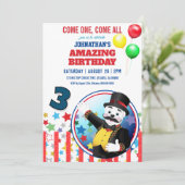 Circus Polar Bear Ringmaster Einladung (Stehend Vorderseite)