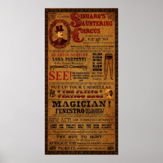 Circus Poster aus Tirahvaalta 12" x 24" (Vorne)