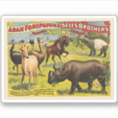 Circus Poster für Adam Forepaugh & Sells Brothers Aufkleber (Vorderseite)