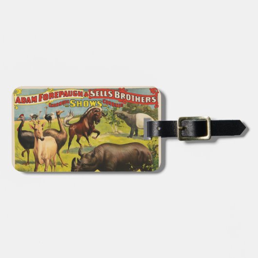 Circus Poster für Adam Forepaugh & Sells Brothers Gepäckanhänger (Vorderseite horizontal)