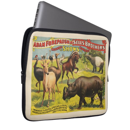 Circus Poster für Adam Forepaugh & Sells Brothers Laptopschutzhülle (Vorne Rechts)
