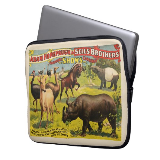 Circus Poster für Adam Forepaugh & Sells Brothers Laptopschutzhülle (Vorderseite Links)