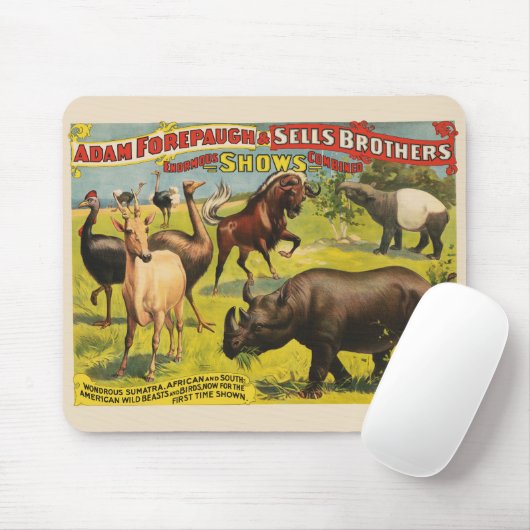 Circus Poster für Adam Forepaugh & Sells Brothers Mousepad (Mit Mouse)