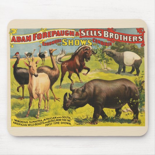 Circus Poster für Adam Forepaugh & Sells Brothers Mousepad (Vorne)