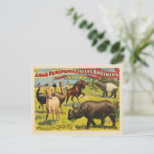 Circus Poster für Adam Forepaugh & Sells Brothers Postkarte (Stehend Vorderseite)