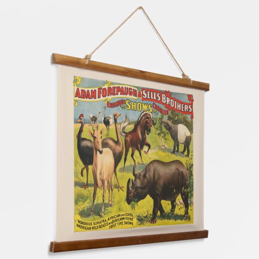Circus Poster für Adam Forepaugh & Sells Brothers Wandteppich Mit Holzrahmen (Gewinkelt)