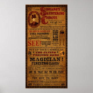 Circus Poster für Tirahvaalta 10" x 20"