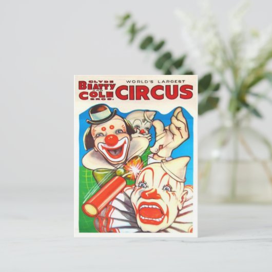 Circus Poster Postkarte (Stehend Vorderseite)
