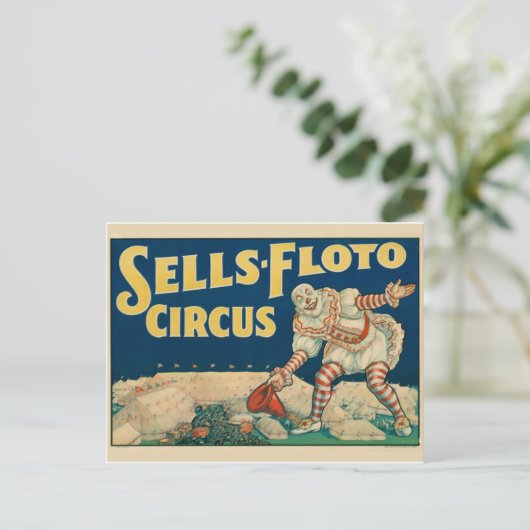 Circus Poster Postkarte (Stehend Vorderseite)