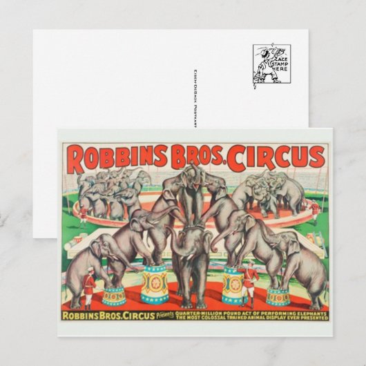 Circus Poster Postkarte (Vorne/Hinten)