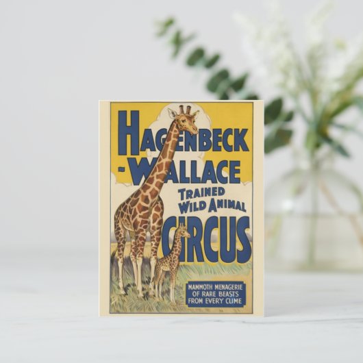 Circus Poster Postkarte (Stehend Vorderseite)