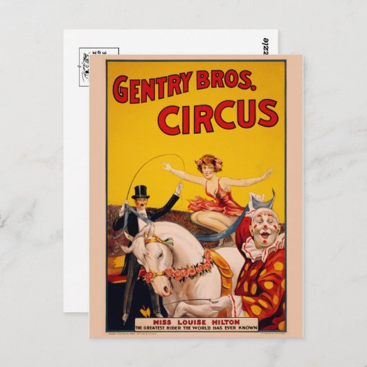 Circus Poster Postkarte (Vorne/Hinten)
