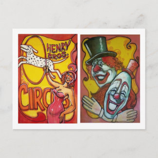 Circus Poster Postkarte - Hunde und Clowns