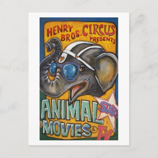 Circus Poster Postkarten - Shorty the Elephant (Vorderseite)