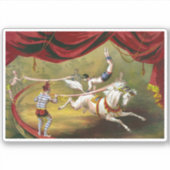 Circus Poster zeigt Acrobat Darstellend auf Pferd. Aufkleber (Vorderseite)