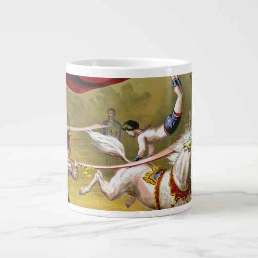 Circus Poster zeigt Acrobat Darstellend auf Pferd. Jumbo-Tasse (Vorderseite)