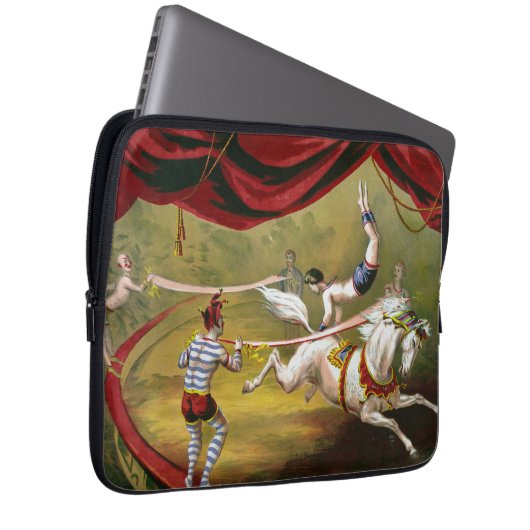 Circus Poster zeigt Acrobat Darstellend auf Pferd. Laptopschutzhülle (Vorne Rechts)