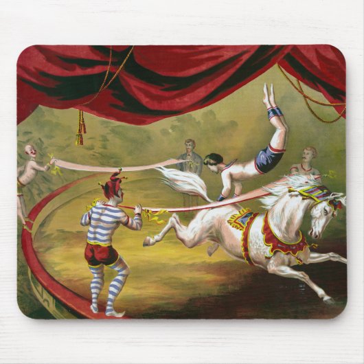 Circus Poster zeigt Acrobat Darstellend auf Pferd. Mousepad (Vorne)