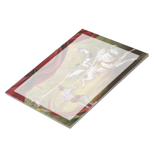 Circus Poster zeigt Acrobat Darstellend auf Pferd. Notizblock (angewinkelt)