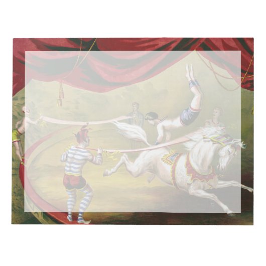 Circus Poster zeigt Acrobat Darstellend auf Pferd. Notizblock (Vorderseite)