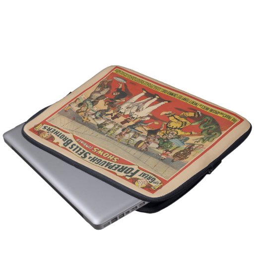 Circus Poster zeigt die erstaunliche Antik von Clo Laptopschutzhülle (Vorne Knopf)
