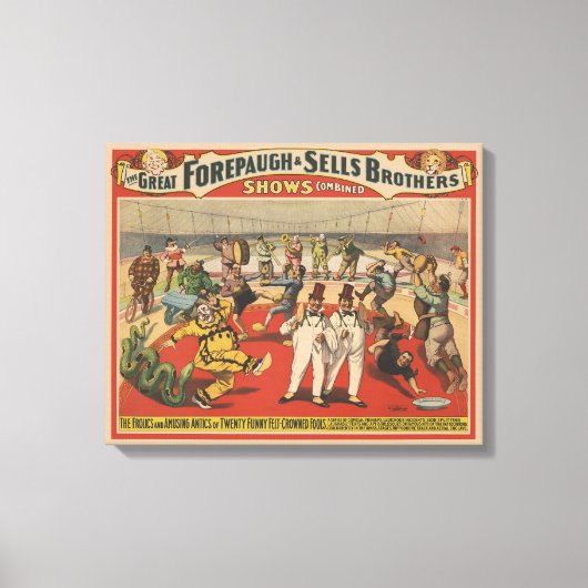 Circus Poster zeigt die erstaunliche Antik von Clo Leinwanddruck (Vorderseite)