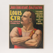 Circus Poster zeigt Louis Cyr mit überquerten Waff Puzzle (Vertikal)