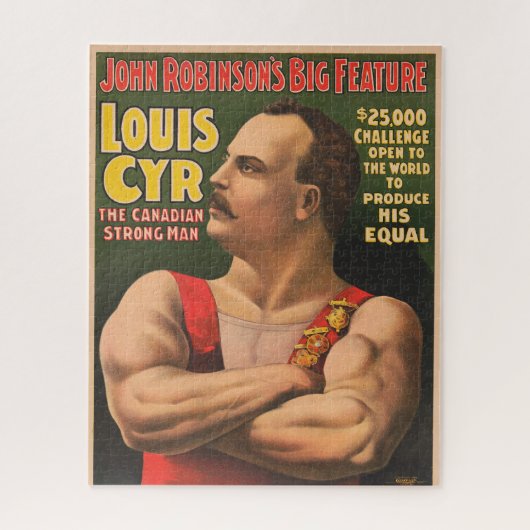 Circus Poster zeigt Louis Cyr mit überquerten Waff Puzzle (Vertikal)