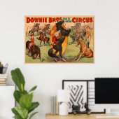 Circus Poster zeigt viele Pferde, die Stunts mache (Heimbüro)