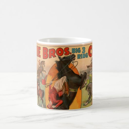 Circus Poster zeigt viele Pferde, die Stunts mache Kaffeetasse (Mittel)