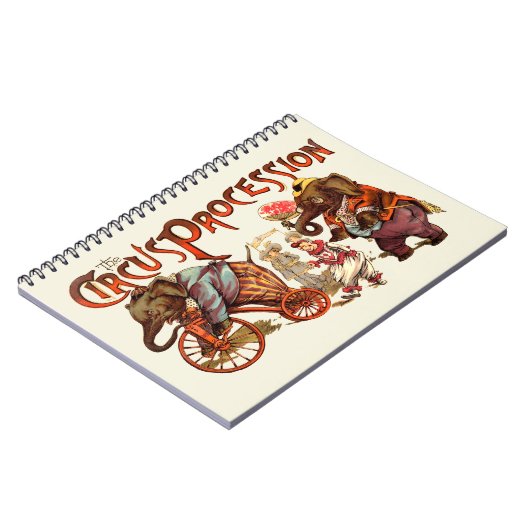Circus Procession Elephant Antique Notizblock (Linke Seite)