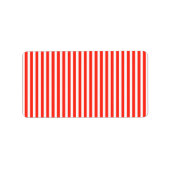 Circus Red and White Cabana Stripes Adressaufkleber (Vorne)