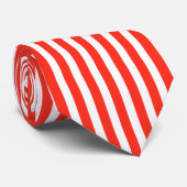 Circus Red and White Cabana Stripes Krawatte (Gerollt)