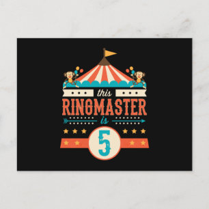 Circus Ringmaster 5th Birthday Circus Postkarte