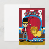 Circus Ringmaster and Lion RSVP Card Karte (Vorne/Hinten)