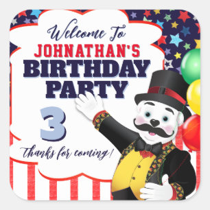 Circus Ringmaster Polar Bär Vielen Dank Quadratischer Aufkleber