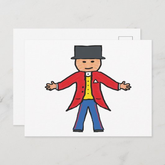 Circus Ringmaster Postkarte (Vorne/Hinten)