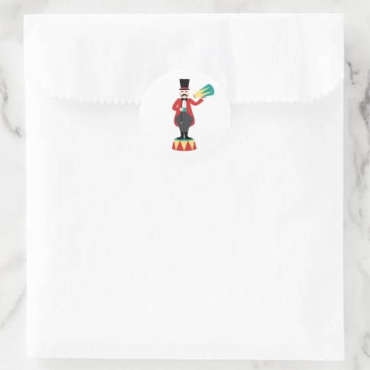 Circus Ringmaster Runder Aufkleber (Tasche)