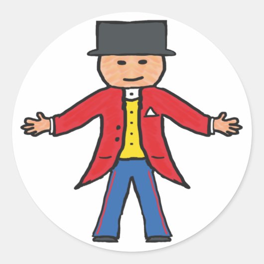 Circus Ringmaster Runder Aufkleber (Vorderseite)